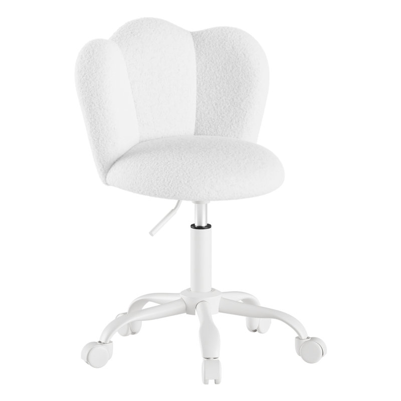 Office Chair, White Boucle