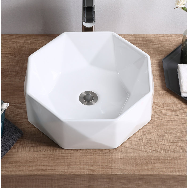 Lavabo de salle de bain vasque en porcelaine vitrifiée