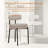 Boucle Dining Chairs Set of 2, Upholstered Dining Chairs with Black Metal Legs, Modern Dining Chair-1050632459