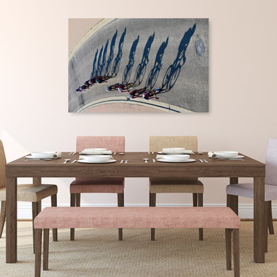 «Sunny Cycling Shadows Abstract Geometric Contemporary Landscape Nature», reproduction d'art murale