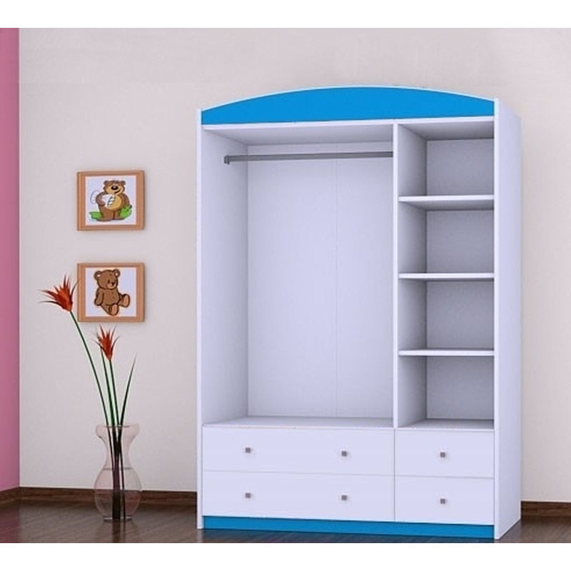 Worrell 3 Door Wardrobe, Blue