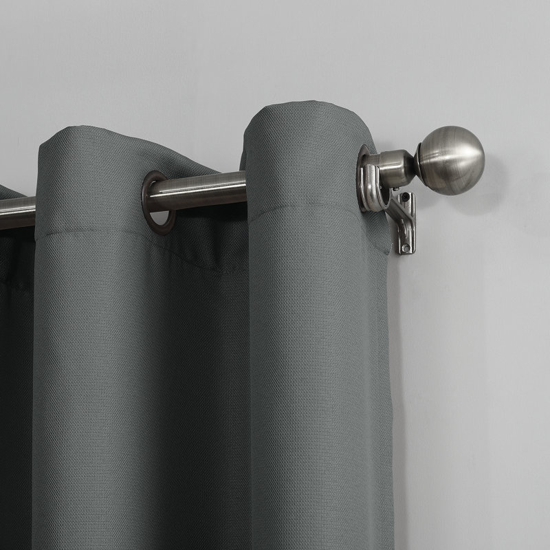 Panneau de rideau simple semi-diaphane avec œillets - Basics by Wayfair ™, l 48 po x L 63 po, Anthracite