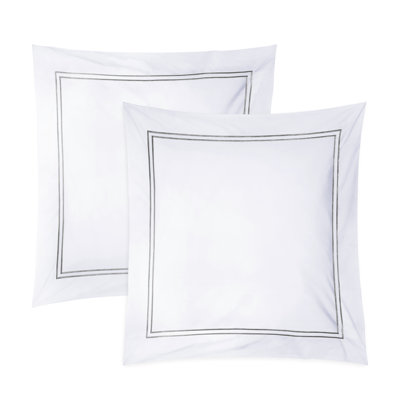 Paire de taies décoratives européennes à pointe double en satin de coton 100% coton à longues fibres de pointe 300 TC Pointehaven