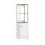 Armoire à linge pour salle de bain à 4 tablettes, gris clair / blanc-1637961622