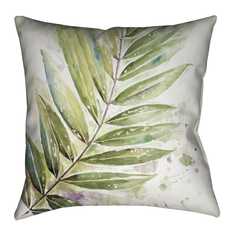 Coussin décoratif d’extérieur jungle ellsworth aquarelle