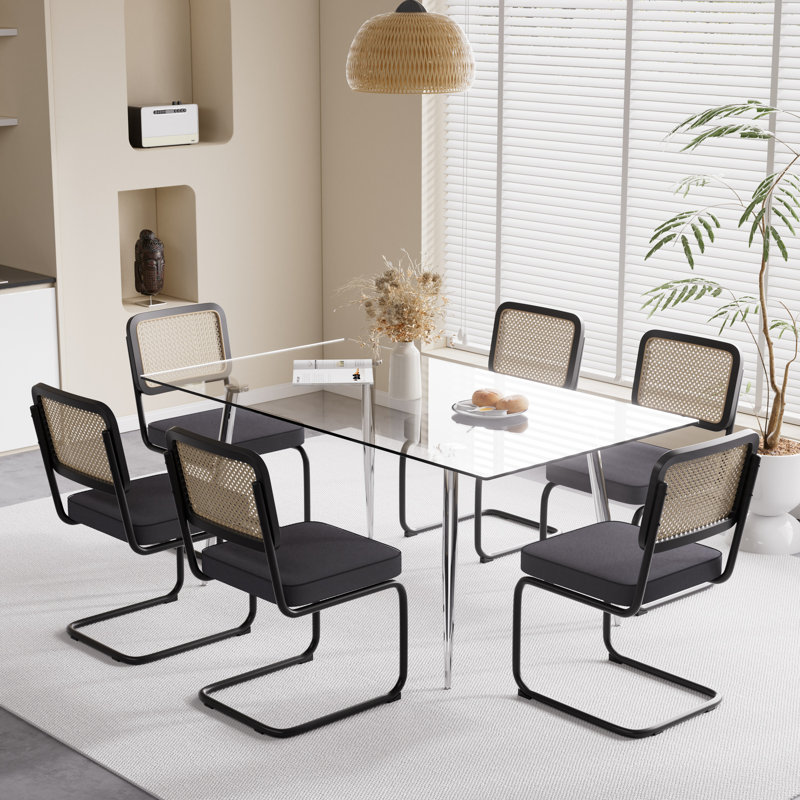 Ensemble de salle à manger rectangulaire, Beige/Argenté, 5, H 29,5 po x l 63 po x P 31,5 po