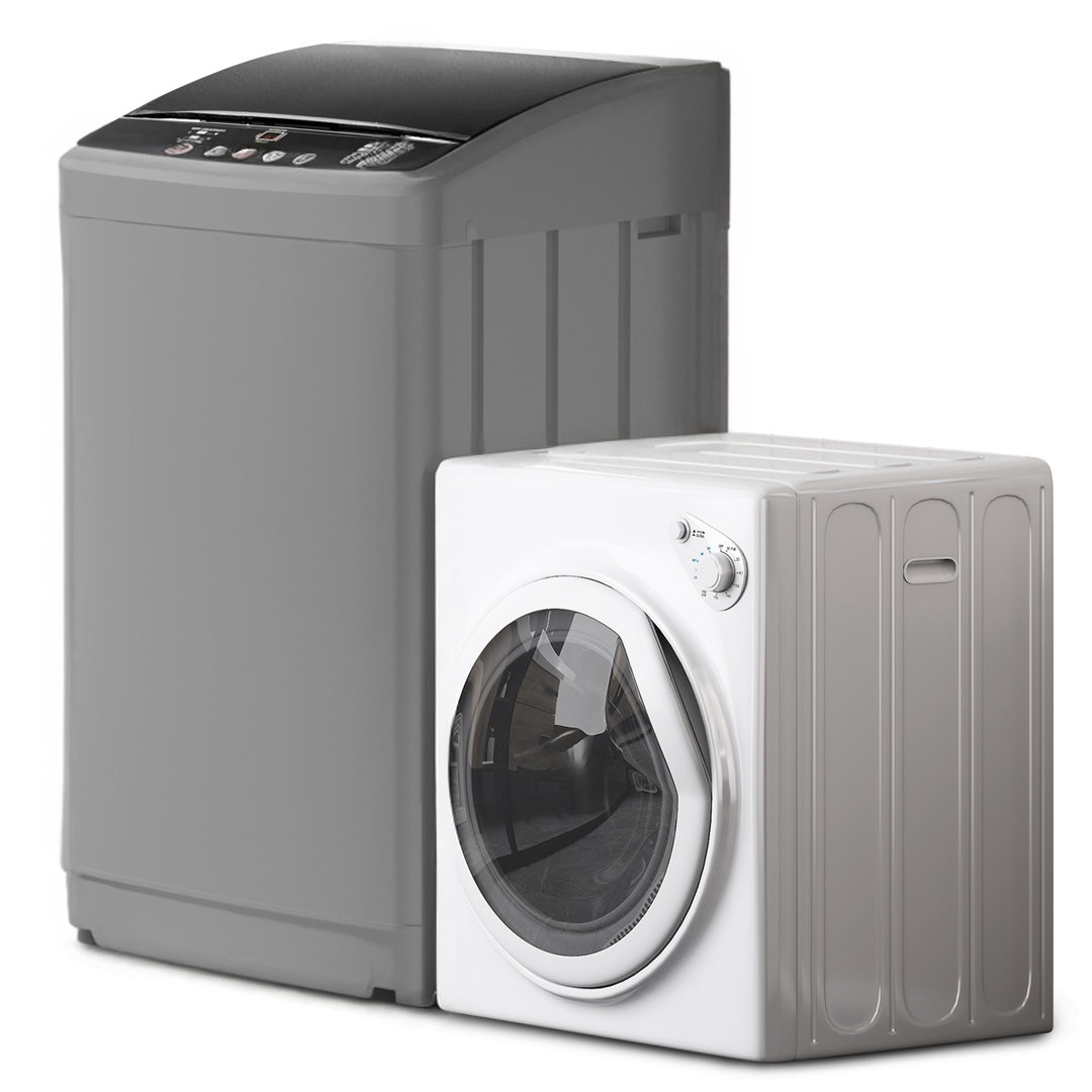 Compact Washer and Dryer Combo Set, 19Lbs Full-Automatic Washing Machine with 10 Washing Programs & 13LBS Compact Dryer with Stainless Steel Inner Tub TABU 