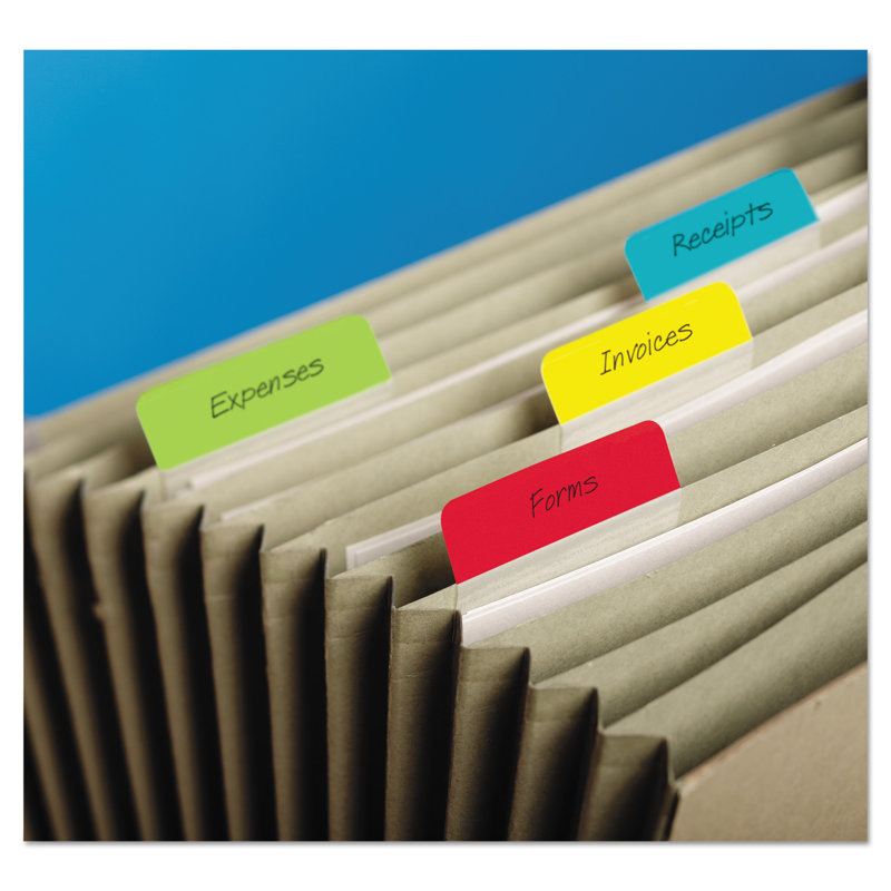 Post-it 2" Angled Filing Tabs in Assorted Primary Colors