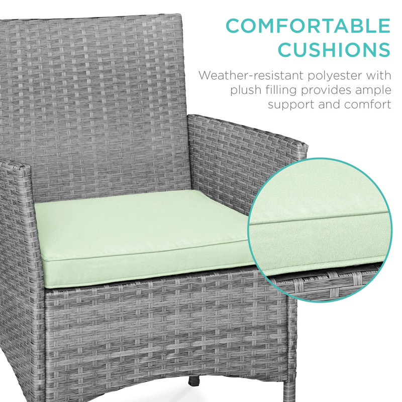 Patio Bistro Set, Gray, Light Mint