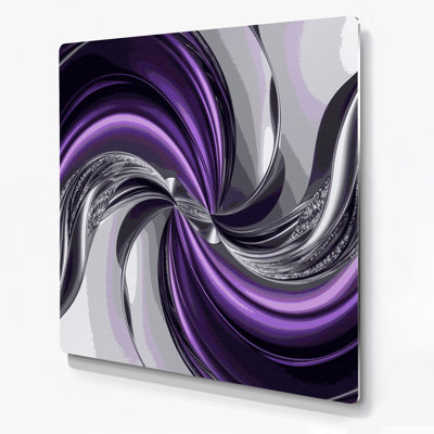 Gradient Abstract 70 Purple Metal Wall Art