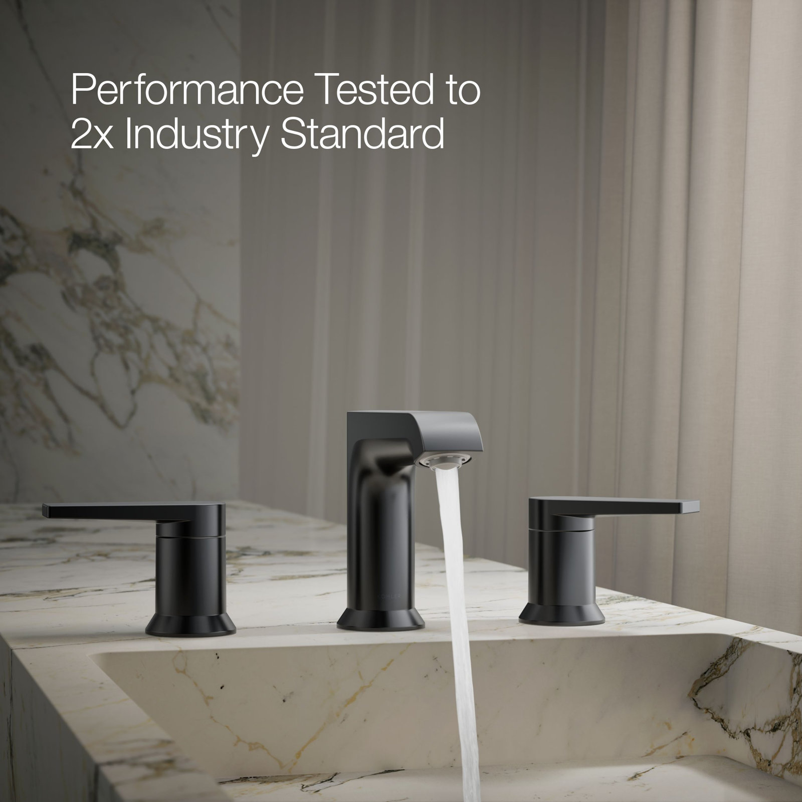 Hint Widespread Bathroom Faucet with Drain, Matte Black