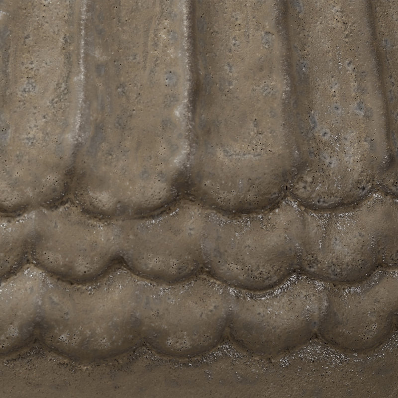 Taupe Porcelain Decorative Vase with Textured Design