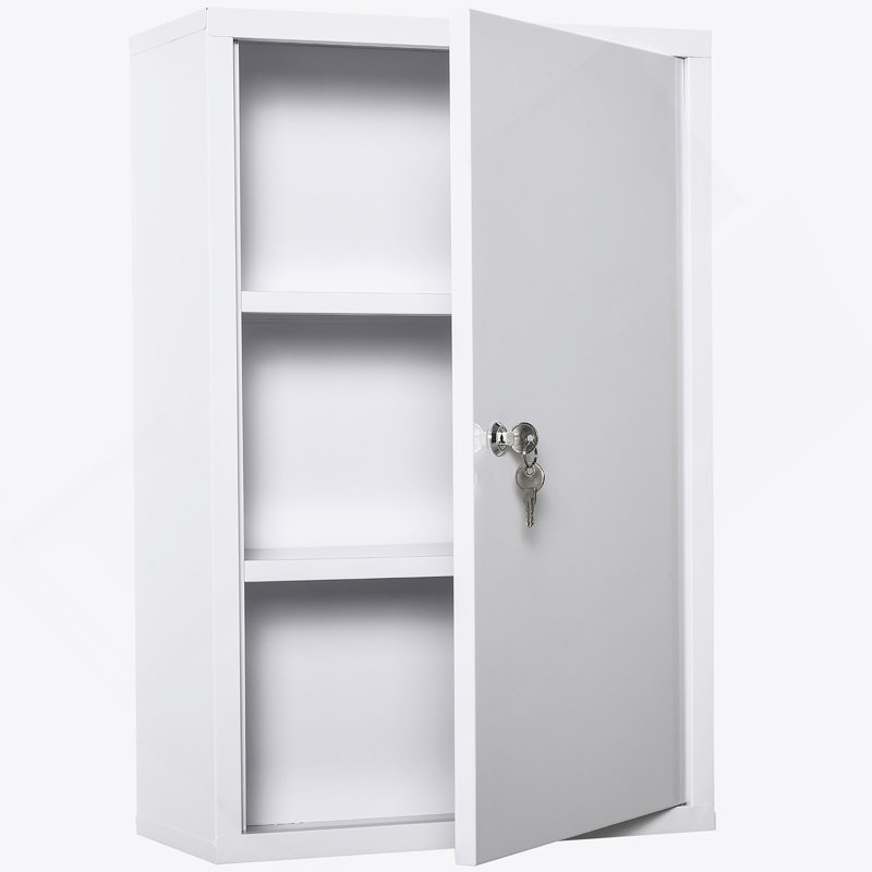 Armoire à pharmacie murale pratique et sécuritaire à 3 niveaux pour la salle de bain et la cuisine, verrouillable pour la sécurité à la maison