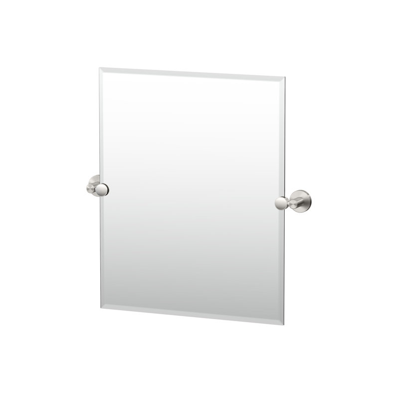 Miroir de salle de bain mural Reveal Pivotant (inclinable) et biseauté, Noir mat, 24" X 24"