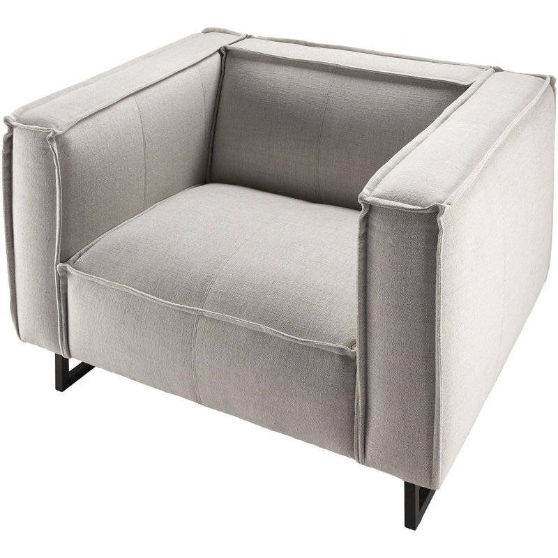 Aynsleigh Modern Accent Chair, White Genuine Leather