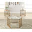 Table basse en champagne et verre transparent