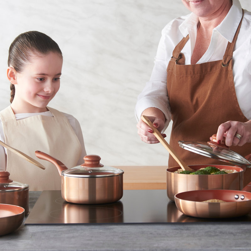 5 - Piece Non-Stick Stainless Steel Cookware Set, Copper