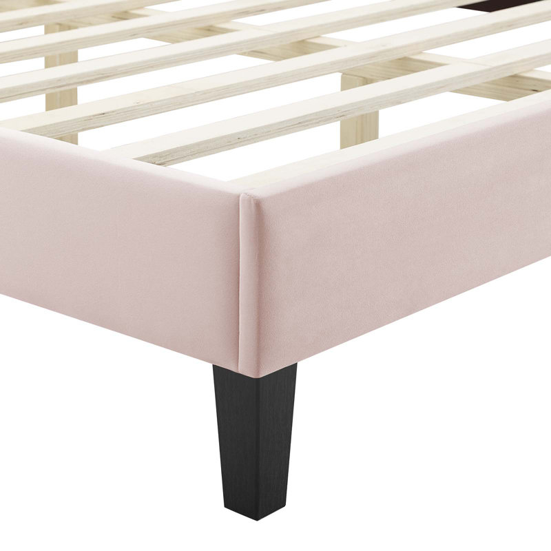 Lit plateforme en velours Modway Lindsey, Rose, Double