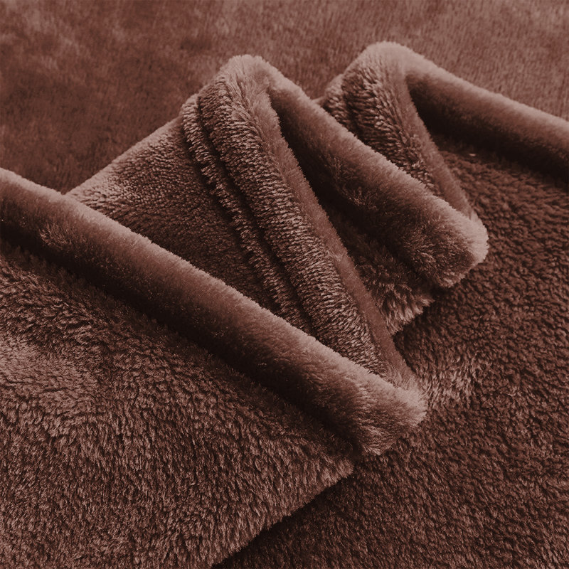 Faux Fur Reversible Fleece Throw Blanket – Soft & Cozy, Double (4'6), Coffee