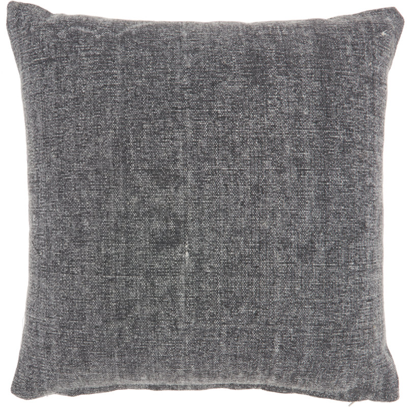 Housse et insert de coussin carré en coton, Anthracite