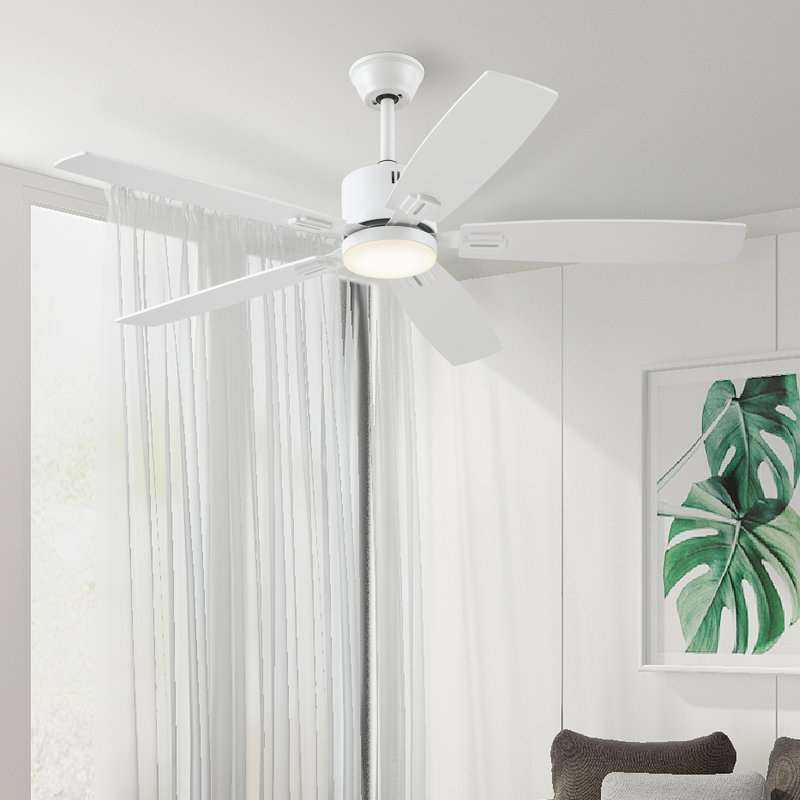 Ceiling Fans With Lights, Smart Ceiling Fan With App And Remote Control, White, 52" Wide
