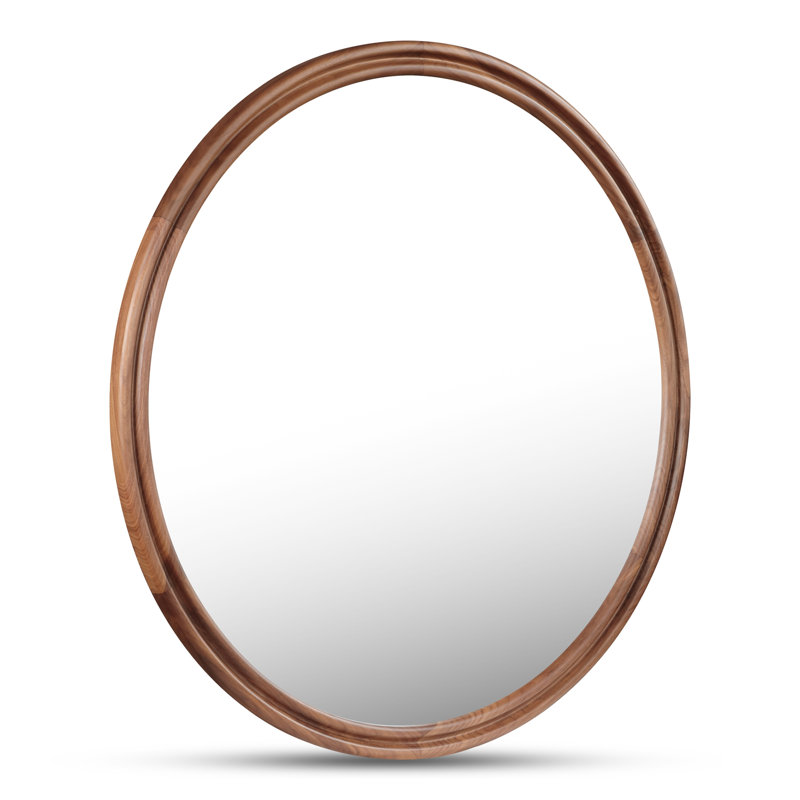 Grand miroir rond Alcott, Rond, 48 po x 48 po, Wanut