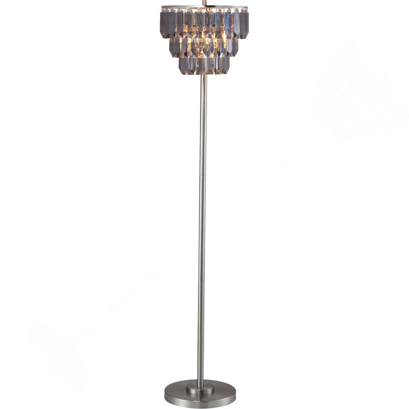 LAMPE DE SOL EN CRISTAL 60,5 "H, Poli, Chrome