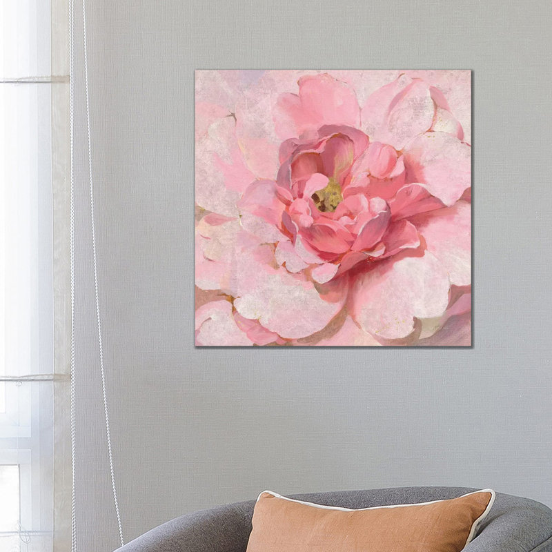 Blushing Metallic Peony by Danhui Nai - Wrapped Canvas Painting, 66.04 cm H x 66.04 cm W x 3.175 cm D
