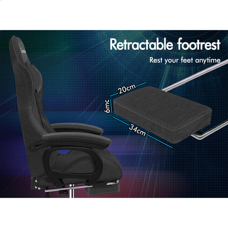 Gaming Chair with Headrest, Grey
