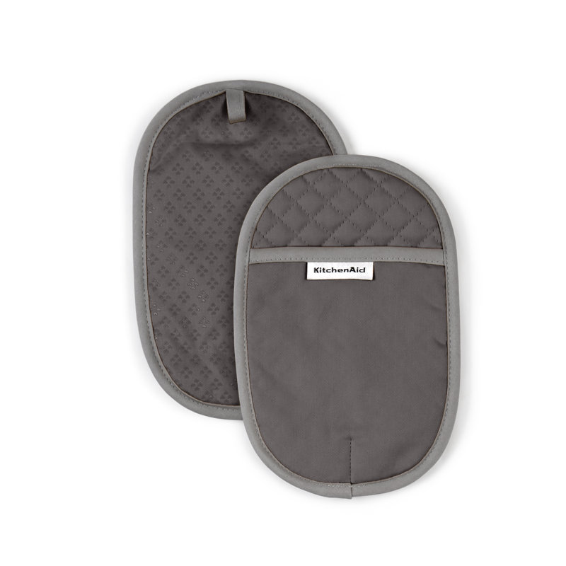 KitchenAid Asteroid Solid Diamond Potholder, Gray, 6.5" W x 10" L