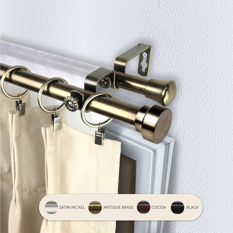 Cap 13/16" Double Curtain Rod