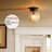 Faceted Amber Glass Globe Ceiling Fixture