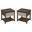 Ensemble de 2 tables de chevet modernes en bois de ferme avec tiroir - gris clair et tables de chevet noyer pour le salon de la chambre à coucher