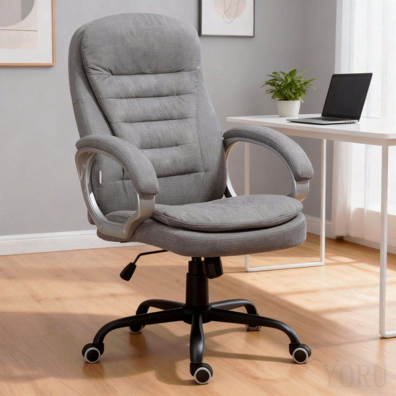 Fauteuil de direction à haut dossier et hauteur réglable, gris