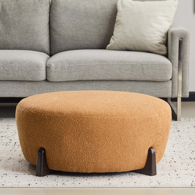 Modish Round Ottoman, Pumpkin Orange