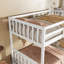 Lit superposé simple en bois d'hévéa simple avec 2 tiroirs, convertible en 2 lits simples, lit superposé simple avec échelle et garde-corps, blanc-1188287734