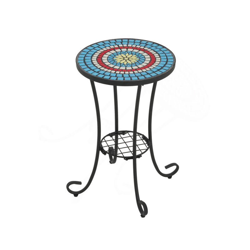 Patio Side Table With Shelf