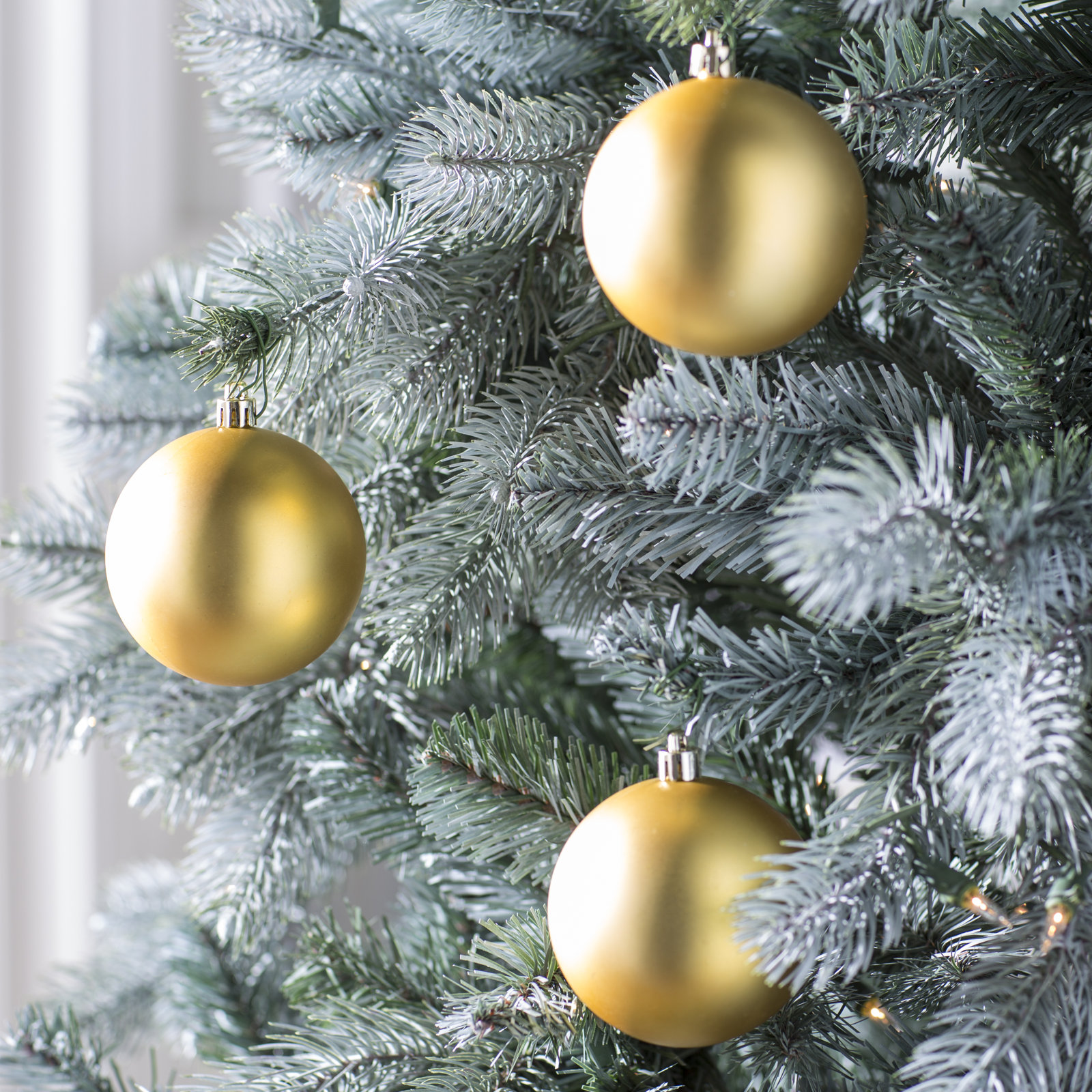 Holiday Décor Ball Ornament, Gold, 3" H x 3" W x 3" D