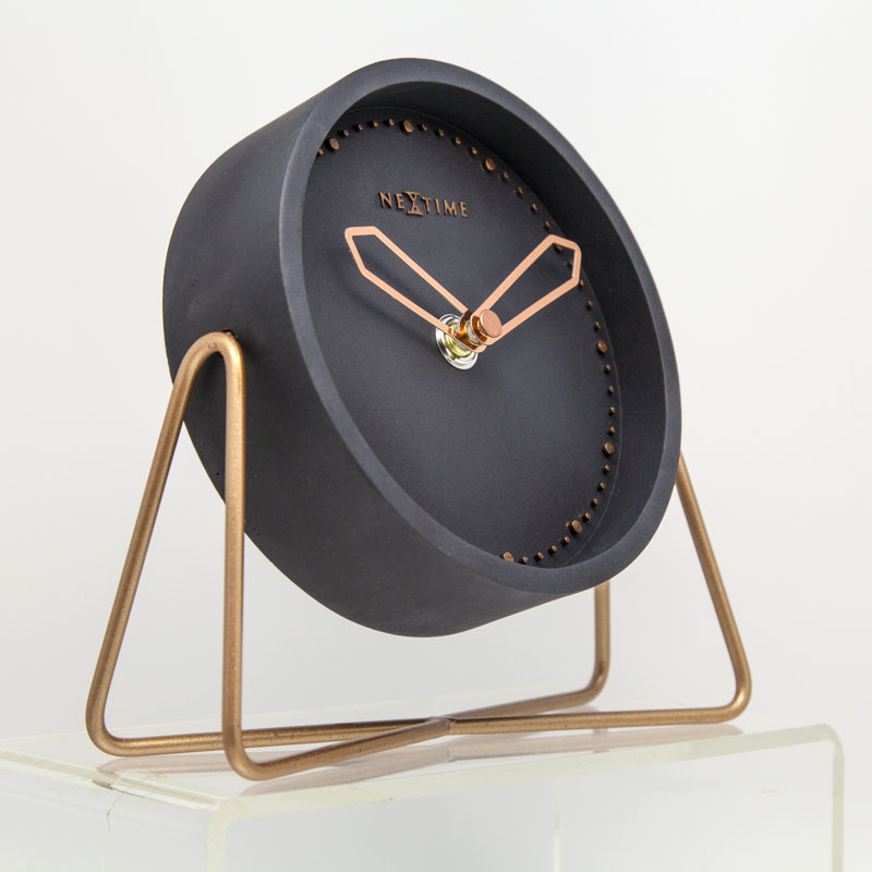 Metal Quartz movement / Crystal Tabletop Clock, Black