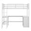 Lit mezzanine double avec tablettes et bureau, lit mezzanine en bois avec bureau-2006456566