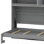 Lit escamotable mural avec armoire supérieure, tablettes, lit pliable peu encombrant avec éclairage et port USB-1561124269