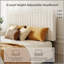 Structure de lit double, lit plateforme tapissier en velours avec tête de lit réglable en hauteur, structure robuste et lattes, conception silencieuse, compatible avec les matelas sans ressorts, facile à assembler-129230574