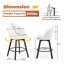 Ensemble tabouret de bar et de comptoir pivotant 27 po avec base en bois et grand siège, Sherpa blanc-1825781372