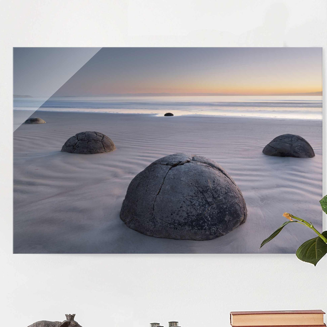 Glasbild Moeraki Boulders