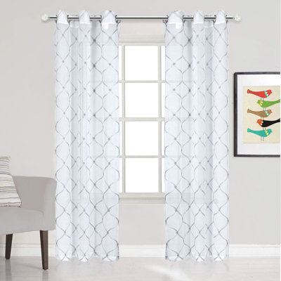 Paire de rideaux transparents avec œillets