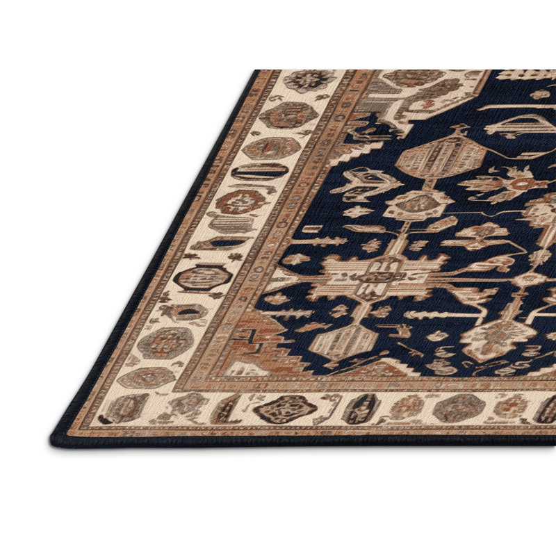 Tapis brun turc lavable à la machine, Carré 7 pi