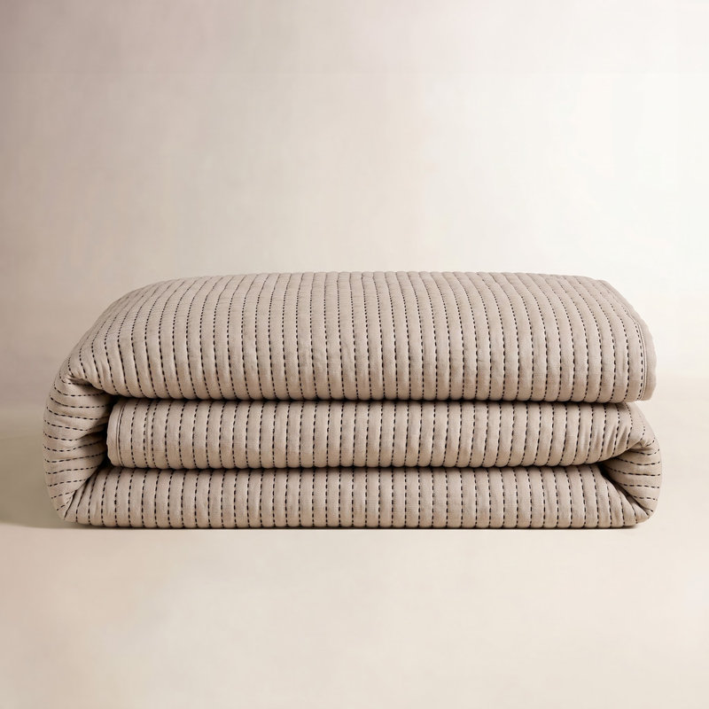 Pick Stitch Matelasse Coverlet, Natural, King Coverlet