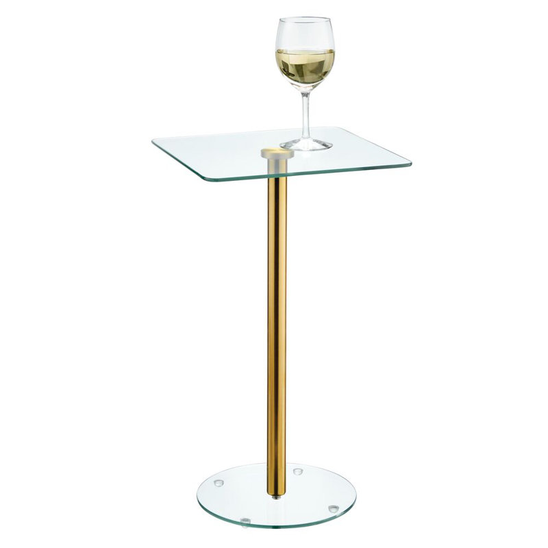iDesign Square Drink Table for Small Spaces, Brass