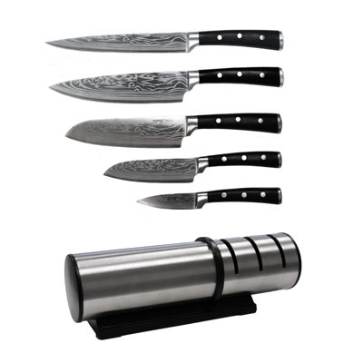 BergHOFF Antigua 7Pc Stainless Steel Cutlery Set with Wood Case and Sharpener