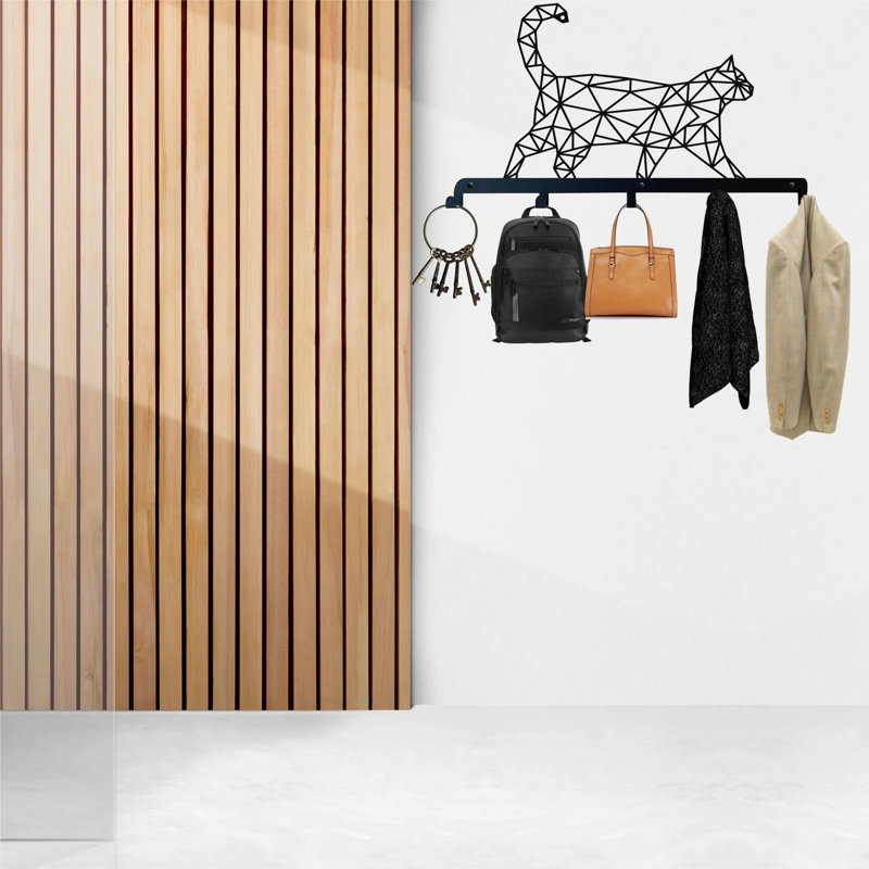 Metal Wall Organizer with Key Hooks